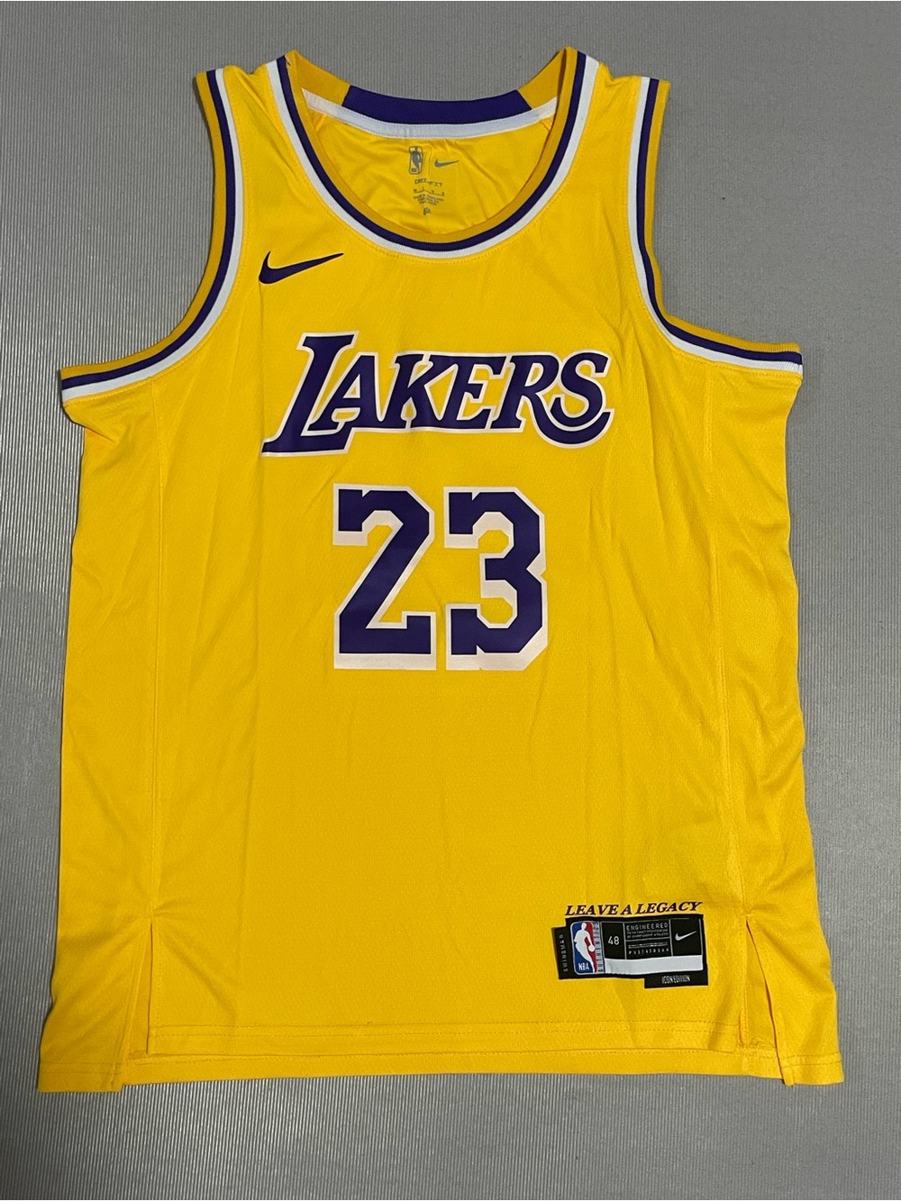 Nike Yellow and Purple Los Angeles Basketball Jersey #23